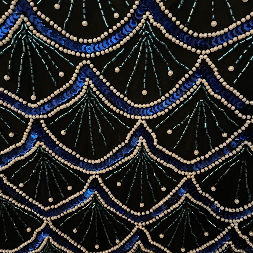 Laurence Kazar vintage beaded sequined silk back zip short sleeve blouse Size S. - Picture 11 of 11